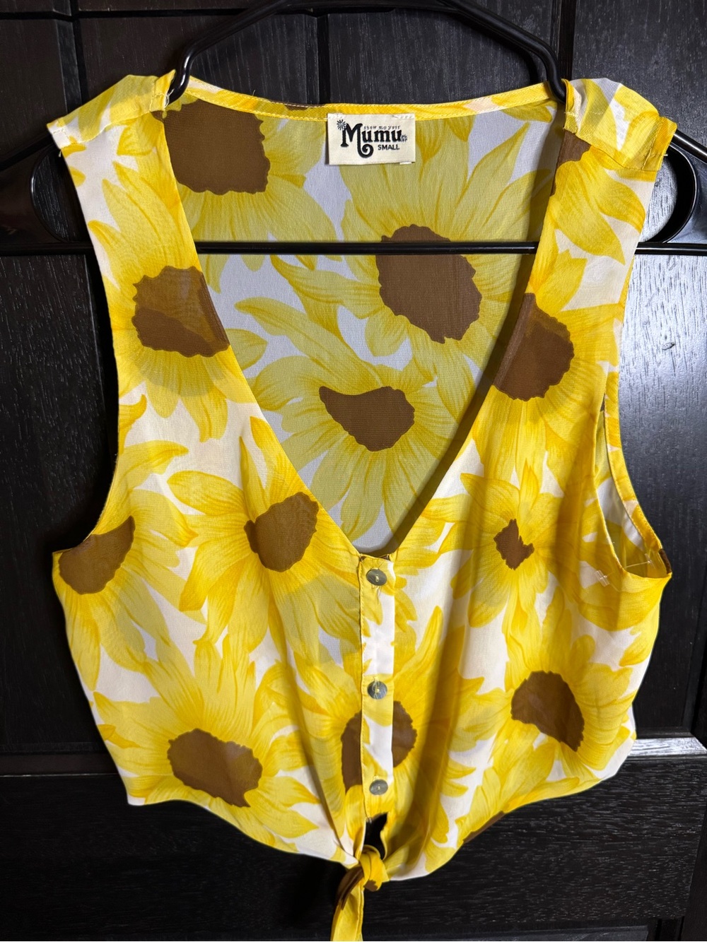 Show Me Your Mumu Sunflower Tie-Front Yellow Camisole